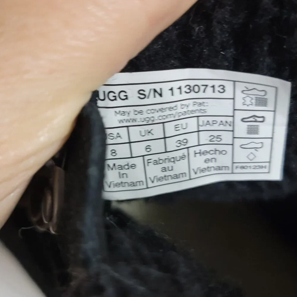 NEW UGG Romely Heritage Boots Womens 8 Black Suede Lace Up Fur Cozy Whimsygoth